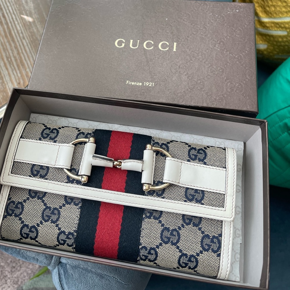 Gucci Heritage Continental Wallet with Horsebit and Web detail